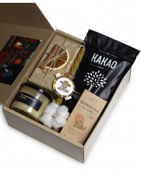 Подарочный набор коробка крафтовая "Горячий шоколад" Наслаждайтесь! (Фото 1)